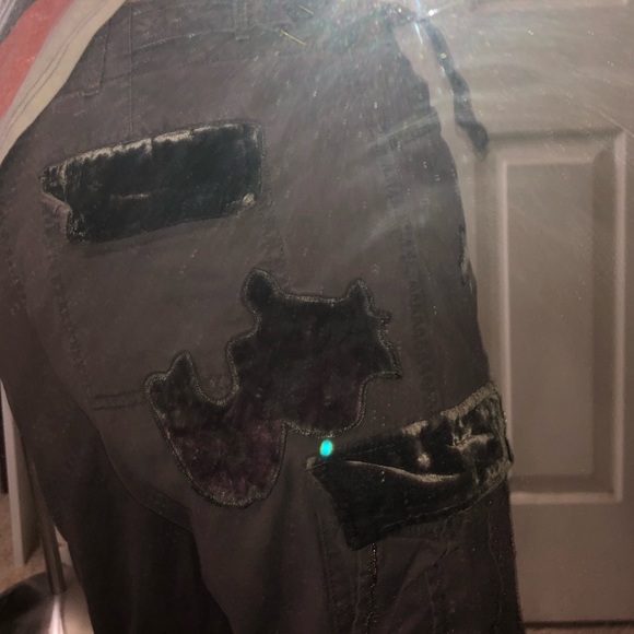 SOLD 🛍Smokey Purple Velvet Patch Pants - Picture 2 of 8